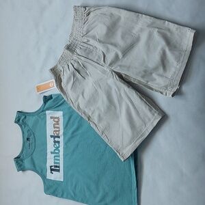 Timberland little set two‎ piece Logo vest shorts size 10